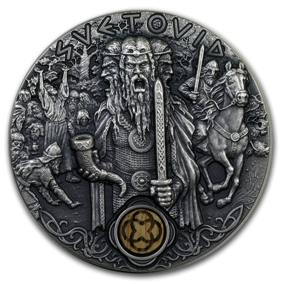 2019 Niue 2 oz Antique Silver Slavic Gods: Svetovid God of War 2019 Niue 2 oz Antique Silver Slavic Gods: Svetovid God of War