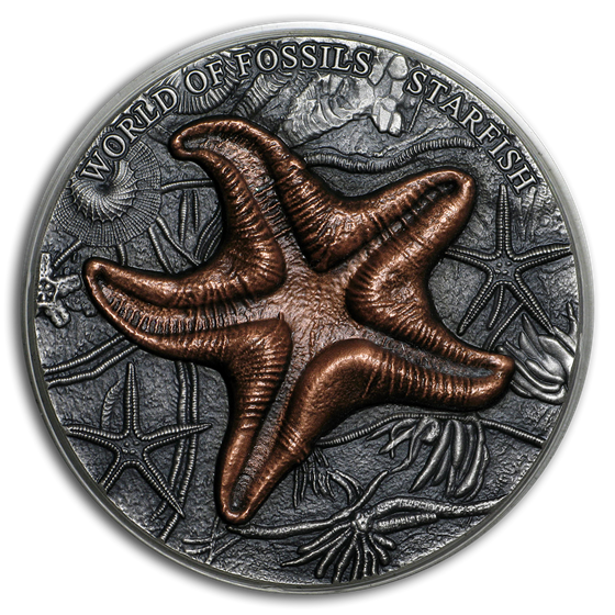 2019 Niue 2 oz Silver Antique World of Fossils (Starfish) 2019 Niue 2 oz Silver Antique World of Fossils (Starfish)