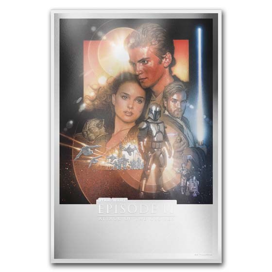 2019 Niue 35 g Silver $2 Star Wars Attack of the Clones Poster
