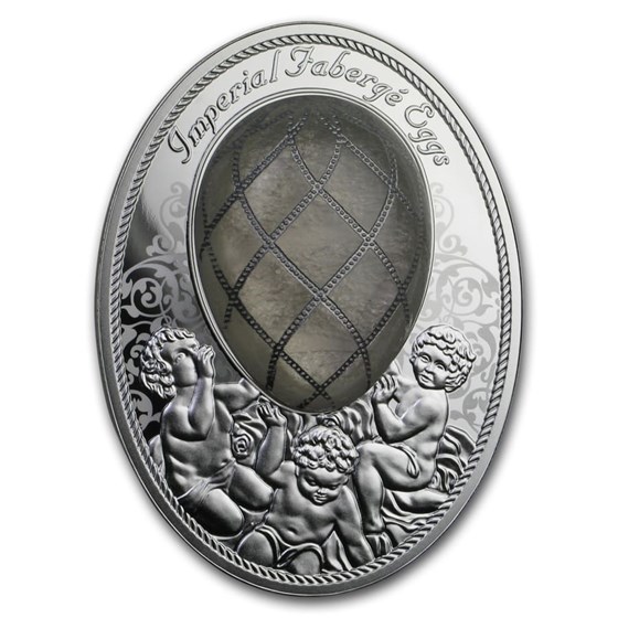 2019 Niue Silver Fabergé Eggs (Diamond Trellis Egg) 2019 Niue Silver Fabergé Eggs (Diamond Trellis Egg)