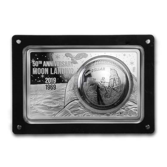 2019-P 2-Pc Apollo 11 50th Anniversary Silver Coin/Bar Set