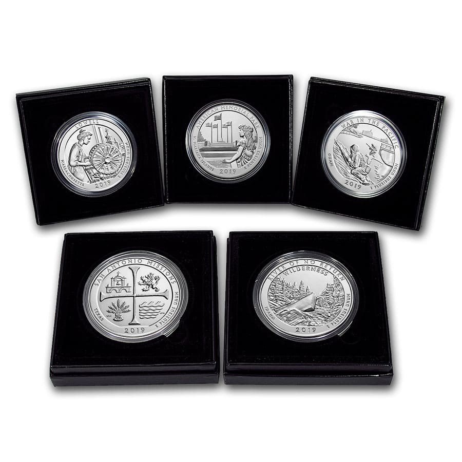 2019-P 5-Coin 5 oz Silver Burnished ATB Set (w/Box & COA)