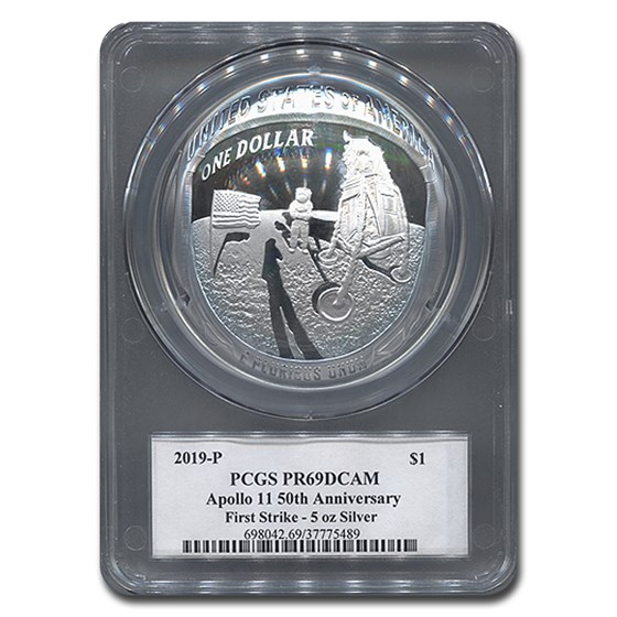 2019-P Apollo 11 50th Anniversary $1 5 oz Silver PR-69 PCGS (FS) 2019-P Apollo 11 50th Anniversary $1 5 oz Silver PR-69 PCGS (FS)