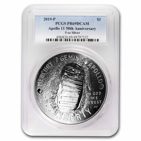 希少！シルバー イーグル2019-P PR69DCAM アポロ11 50th 2019-P Apollo 11 50th Anniversary $1 5 oz Silver PR-69 PCGS