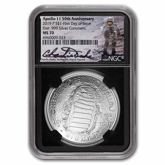 2019-P Apollo 11 50th Anniversary $1 Silver MS-70 NGC (FDI) 2019-P Apollo 11 50th Anniversary $1 Silver MS-70 NGC (FDI)