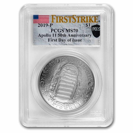 2019-P Apollo 11 50th Anniversary $1 Silver MS-70 PCGS (FDI) 2019-P Apollo 11 50th Anniversary $1 Silver MS-70 PCGS (FDI)