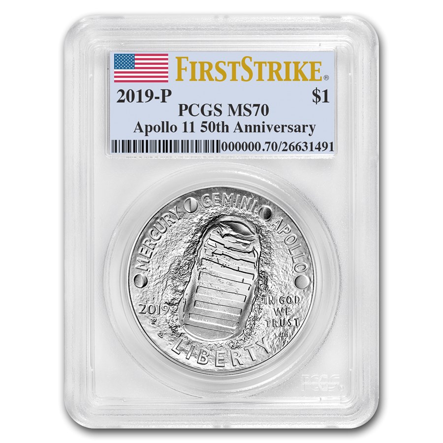 2019-P Apollo 11 50th Anniversary $1 Silver MS-70 PCGS (FS)