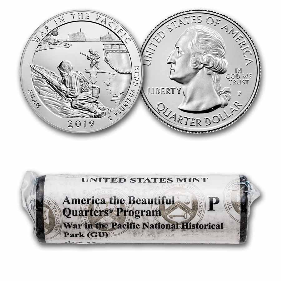 2019-P ATB Quarter War in the Pacific 40-Coin Roll BU