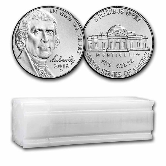 2019-P Jefferson Nickel 40-Coin Roll BU 2019-P Jefferson Nickel 40-Coin Roll BU