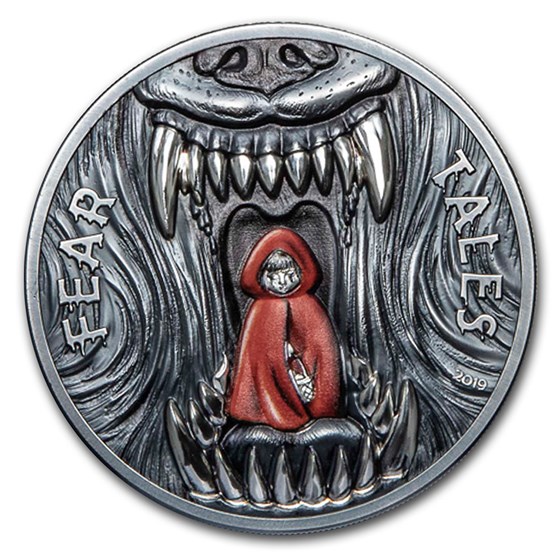 2019 Palau 2 oz Antique Silver Fear Tales: Little Red Riding Hood 2019 Palau 2 oz Antique Silver Fear Tales: Little Red Riding Hood
