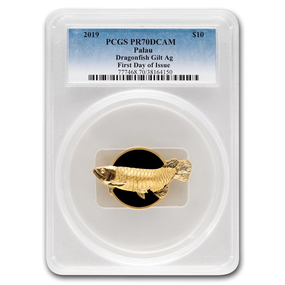 2019 Palau 2 oz Silver Dragonfish Golden Arowana PR-70 PCGS (FDI) 2019 Palau 2 oz Silver Dragonfish Golden Arowana PR-70 PCGS (FDI)