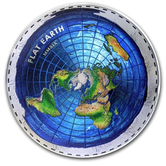 2019 Palau 2 oz Silver Great Conspiracies (Flat Earth)