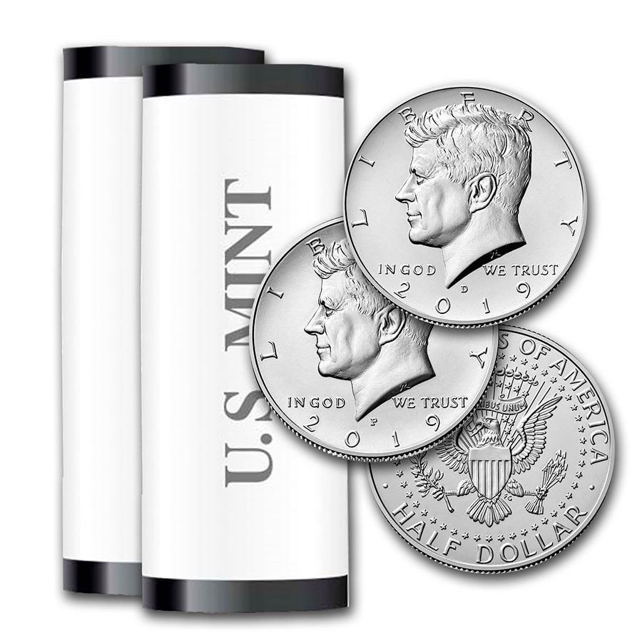 Buy 2019P&D Kennedy Half Dollar 20Coin 2 Rolls Set (Mint Wrapped) APMEX