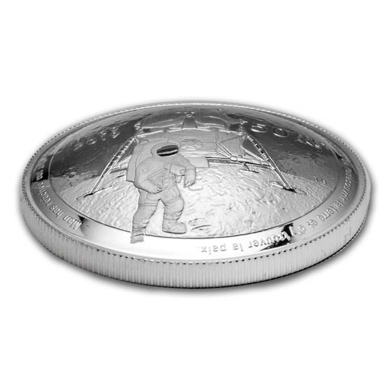 Buy 2019 RCM 1 oz Ag $25 50th Anniv Apollo 11 Moon Landing (Curved) | APMEX