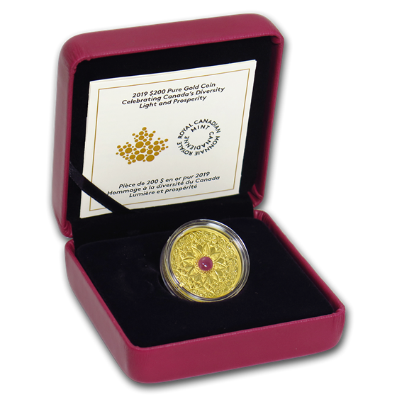 2019 RCM 1 oz Gold 200 Canada's Diversity Light and Prosperity For Sale RCM Gold Modern