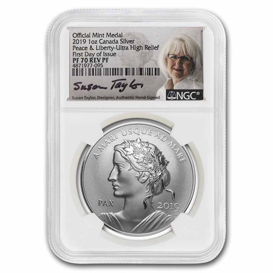 2019 RCM 1 oz Silver Peace & Liberty Reverse PF-70 UHR (FDI) 2019 RCM 1 oz Silver Peace & Liberty Reverse PF-70 UHR (FDI)