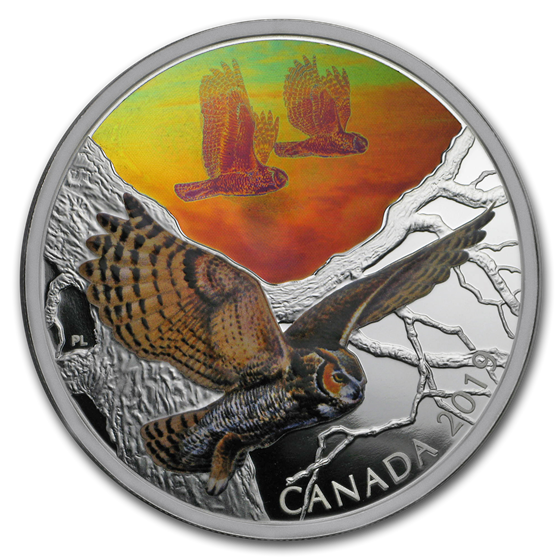 2019 RCM 2 oz Ag $30 Majestic Birds in Motion: Great Horned Owls 2019 RCM 2 oz Ag $30 Majestic Birds in Motion: Great Horned Owls