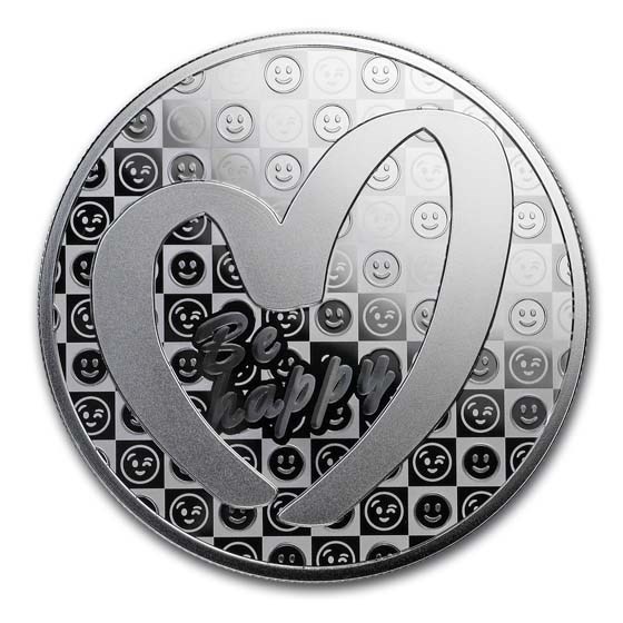 2019 Republic of Cameroon 1 oz Silver Be Happy Lucky Charm 2019 Republic of Cameroon 1 oz Silver Be Happy Lucky Charm