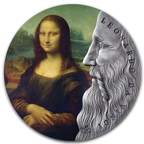 2019 Republic of Ghana 2 oz Silver Antique Leonardo Da Vinci 2019 Republic of Ghana 2 oz Silver Antique Leonardo Da Vinci