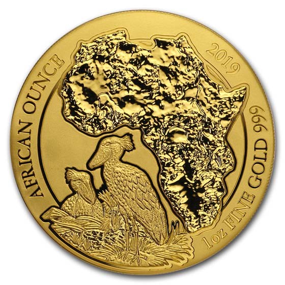 2019 Rwanda 1 oz Gold African Shoebill BU 2019 Rwanda 1 oz Gold African Shoebill BU