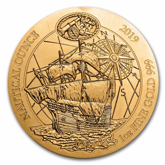 2019 Rwanda 1 oz Gold Nautical Ounce Victoria BU (Capsule Only)
