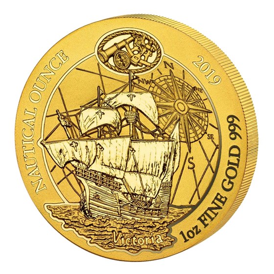 2019 Rwanda 1 oz Gold Nautical Ounce Victoria BU