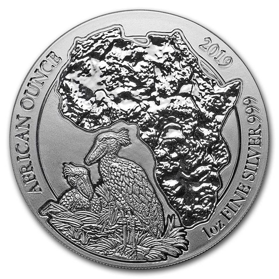2019 Rwanda 1 oz Silver African Shoebill BU 2019 Rwanda 1 oz Silver African Shoebill BU