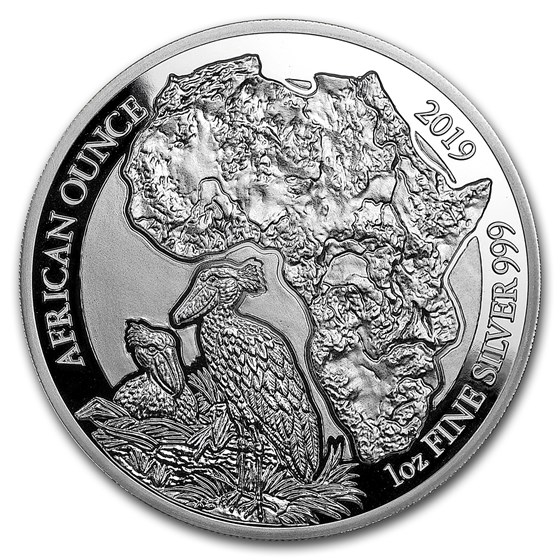 2019 Rwanda 1 oz Silver African Shoebill Proof 2019 Rwanda 1 oz Silver African Shoebill Proof