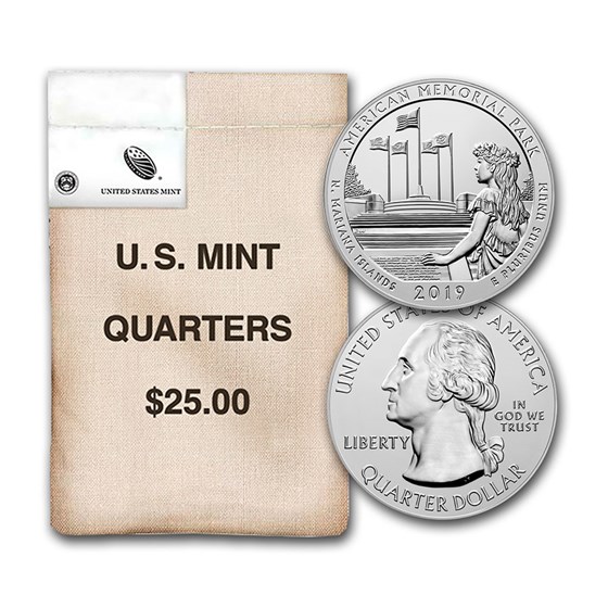 2019-S ATB Quarter American Memorial Park $25 Mint Sealed Bag