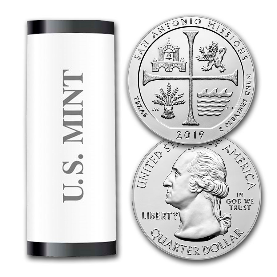 2019-S ATB Quarter San Antonio H. Park 40-Coin Roll BU