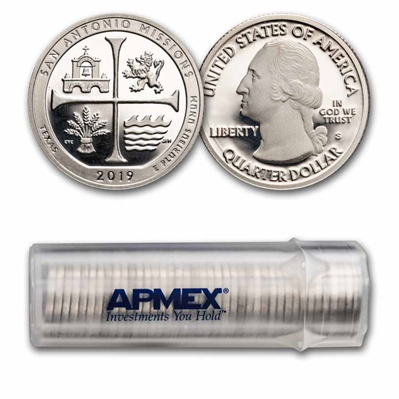 2019-S ATB Quarter San Antonio Park Proof 40-Coin Roll (Silver) 2019-S ATB Quarter San Antonio Park Proof 40-Coin Roll (Silver)