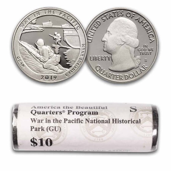 2019-S ATB Quarter War in the Pacific 40-Coin Roll BU 2019-S ATB Quarter War in the Pacific 40-Coin Roll BU