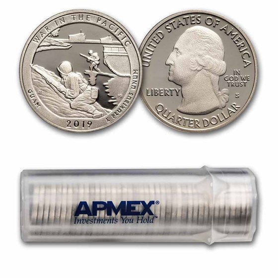 2019-S ATB Quarter War in the Pacific 40-Coin Roll Gem Proof 2019-S ATB Quarter War in the Pacific 40-Coin Roll Gem Proof