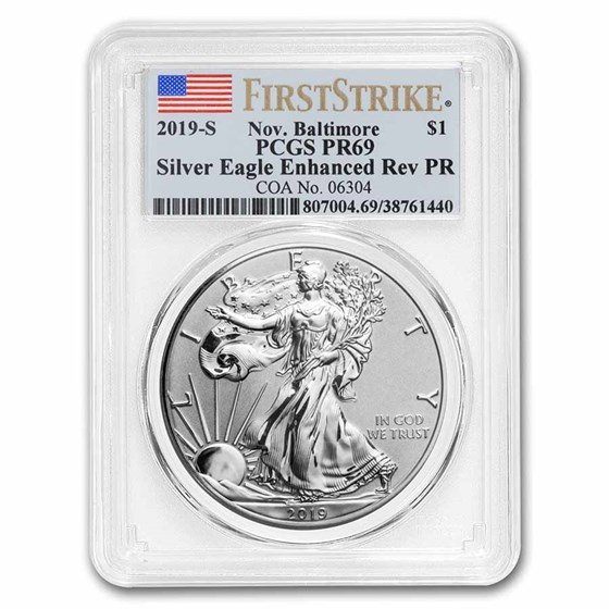 2019-S Enhanced Rev Proof Silver Eagle PF-69 PCGS (FS, Baltimore) 2019-S Enhanced Rev Proof Silver Eagle PF-69 PCGS (FS, Baltimore)