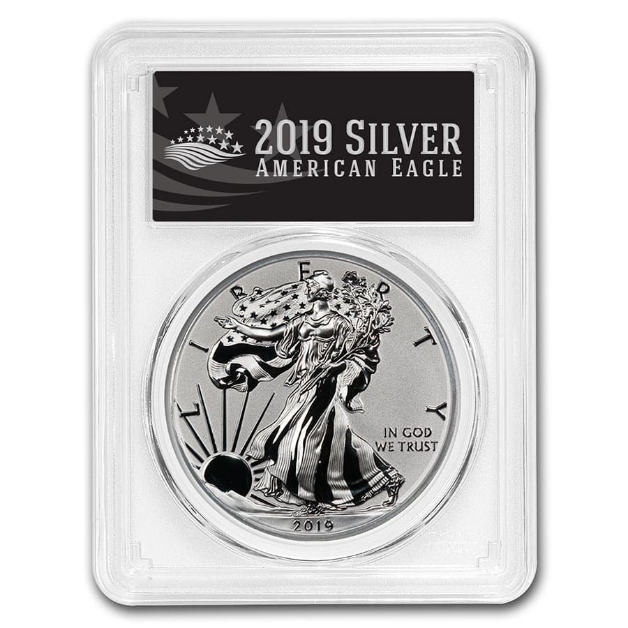 2019-S Enhanced Reverse PF Silver Eagle PR-70 PCGS (FDI, Black)