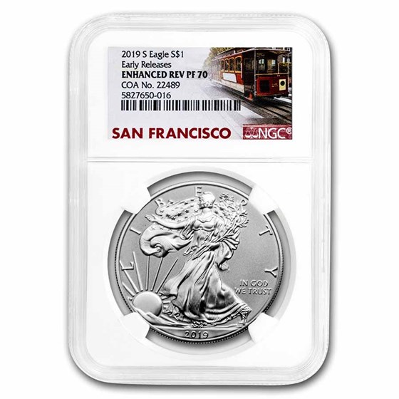 2019-S Enhanced Reverse Proof Silver Eagle PF-70 NGC (ER/FR) 2019-S Enhanced Reverse Proof Silver Eagle PF-70 NGC (ER/FR)