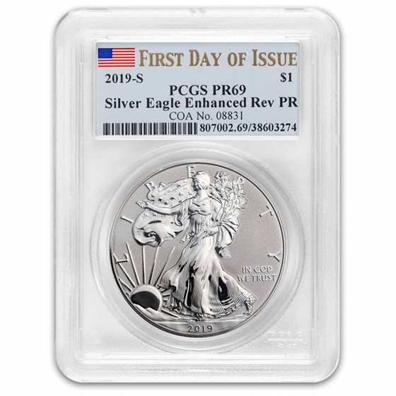 2019-S Enhanced Reverse Proof Silver Eagle PR-69 PCGS (FDI) 2019-S Enhanced Reverse Proof Silver Eagle PR-69 PCGS (FDI)