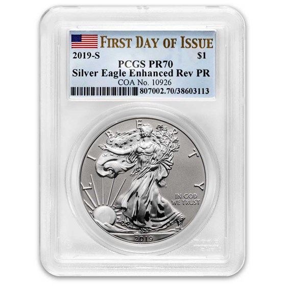 2019-S Enhanced Reverse Proof Silver Eagle PR-70 PCGS (FDI) 2019-S Enhanced Reverse Proof Silver Eagle PR-70 PCGS (FDI)