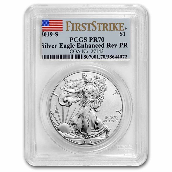 2019-S Enhanced Reverse Proof Silver Eagle PR-70 PCGS (FS) 2019-S Enhanced Reverse Proof Silver Eagle PR-70 PCGS (FS)
