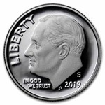 2019-S Roosevelt Dime 50-Coin Roll Proof (Silver)