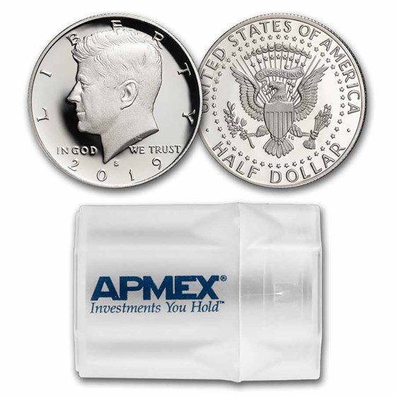 2019-S Silver Kennedy Half Dollar 20-Coin Roll Proof