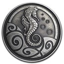 2019 Samoa 1 oz Silver Seahorse (Antique Finish)