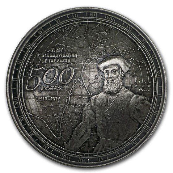 2019 Samoa Silver 500th Anniv. Circumnavigation Earth Dome Coin 2019 Samoa Silver 500th Anniv. Circumnavigation Earth Dome Coin