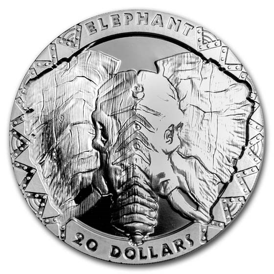 2019 Sierra Leone 2 oz Ag £20 High Relief Big Five: Elephant Prf 2019 Sierra Leone 2 oz Ag £20 High Relief Big Five: Elephant Prf