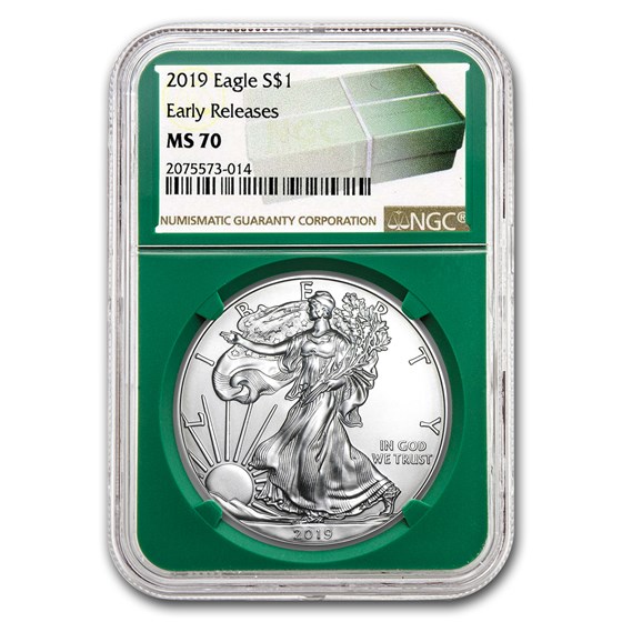 2019 Silver American Eagle MS-70 NGC (ER, Green Holder) 2019 Silver American Eagle MS-70 NGC (ER, Green Holder)