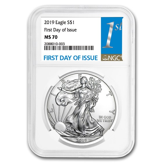 2019 Silver American Eagle MS-70 NGC (First Day of Issue) 2019 Silver American Eagle MS-70 NGC (First Day of Issue)