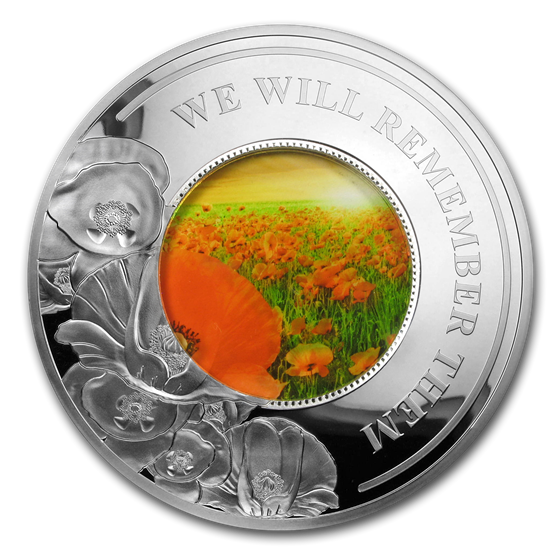 2019 Solomon Island 5 oz Silver WWI Armistice Centenary Red Poppy 2019 Solomon Island 5 oz Silver WWI Armistice Centenary Red Poppy