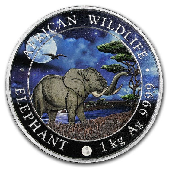 2019 Somalia 1 kilo Silver Elephant (Giant Moon) 2019 Somalia 1 kilo Silver Elephant (Giant Moon)