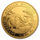 2019 Somalia 1 oz Gold African Elephant BU