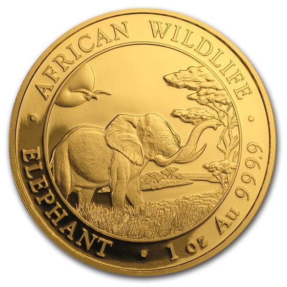 2019 Somalia 1 oz Gold African Elephant BU